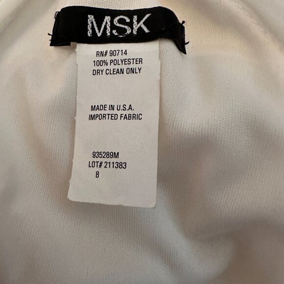 White MSK Pleated Halter Maxi Dress, Size 8 - Picture 5 of 7